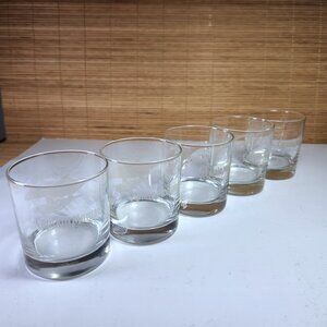 Captain Morgan Etched Humpback Whale Rocks Glasses Set of 5 – 3.5" Weighted